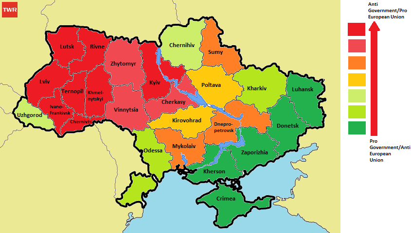 Ukraine Map of protests ukraine political crisis