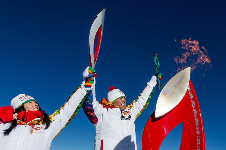 Sochi torch relay Elbrus
