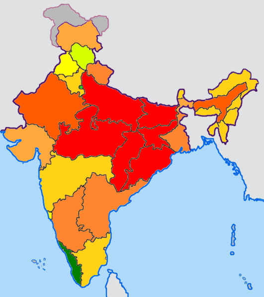 Gujarat model HDI India map