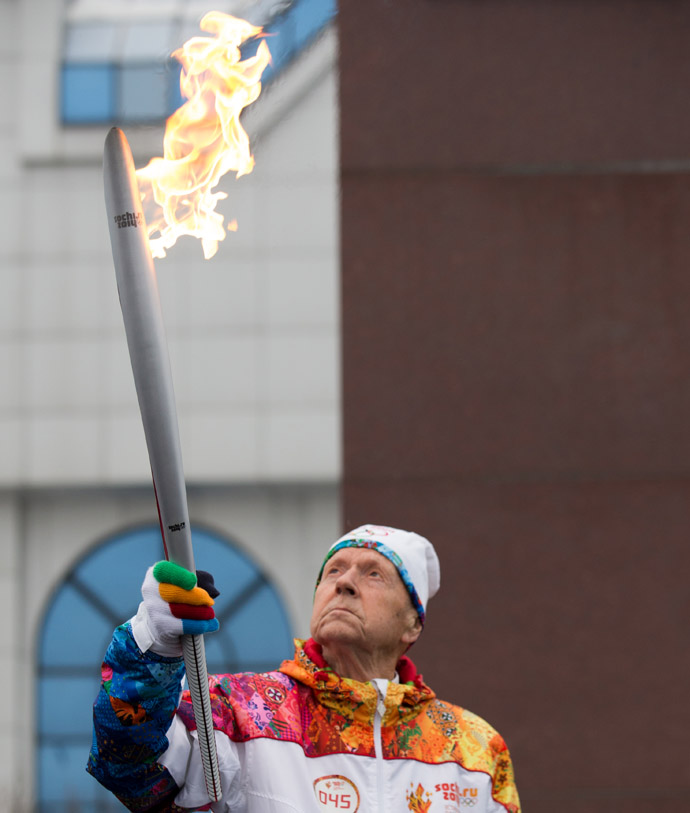 Sochi torch relay Novisibirsk