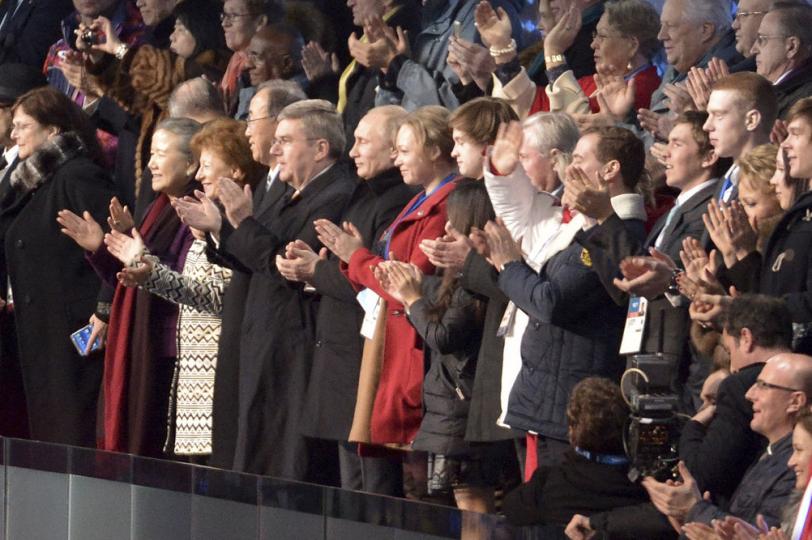 Putin applauds during Opening Ceremony