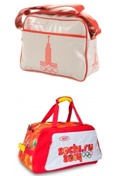 moscow olympics vs sochi olympics bag goodies