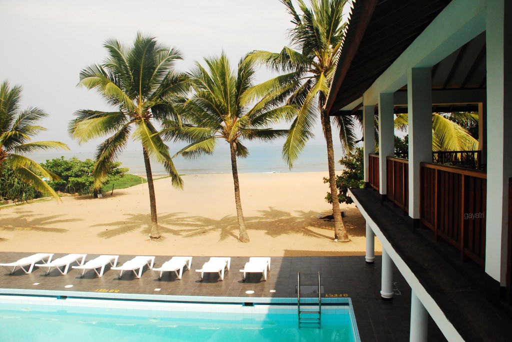 The view through the Catamaran beach hotel at Negombo.