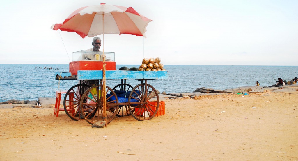 A vendor waits for his bustling sale pondicherry