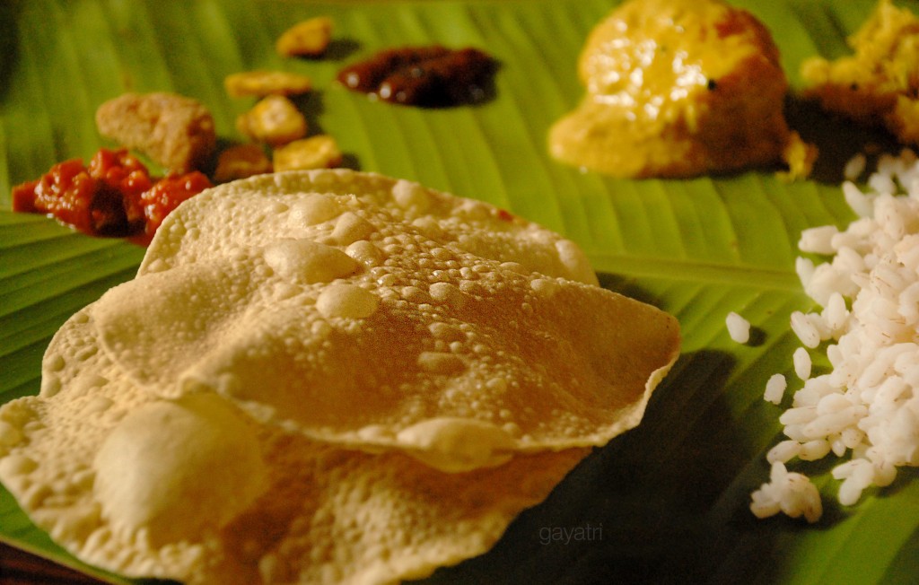 A glimpse of Sadya; the feast that Kerala is so famous for, with taste entirely based on coconut