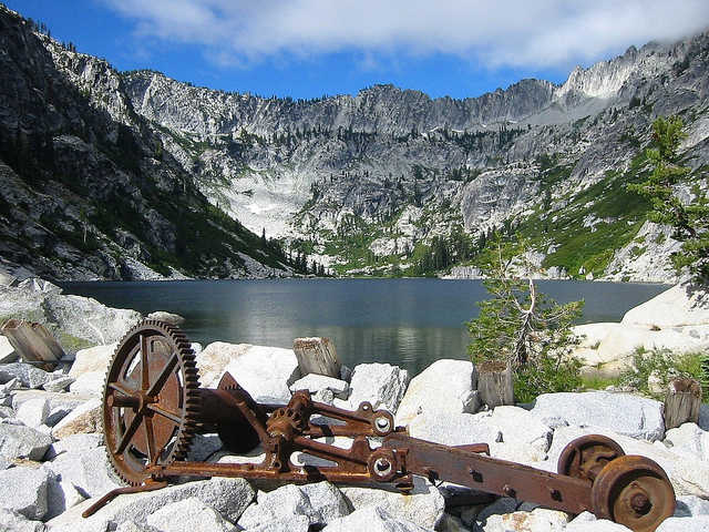 Sapphire Lake and Mining Relic