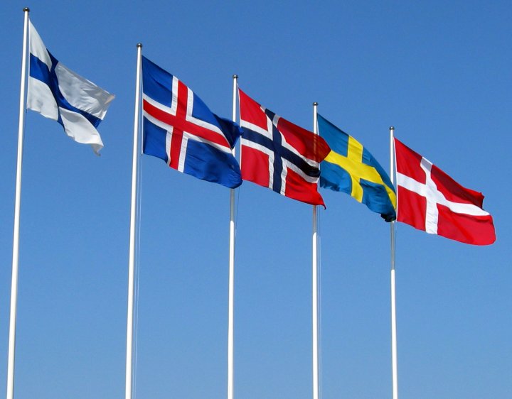 Scandinavian economy flags