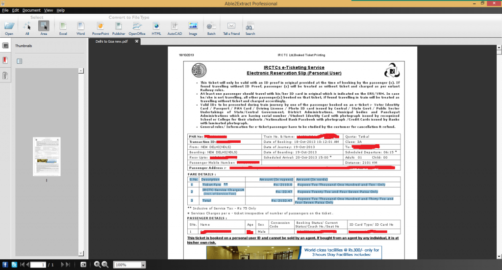 Convert PDF with Able2Extract