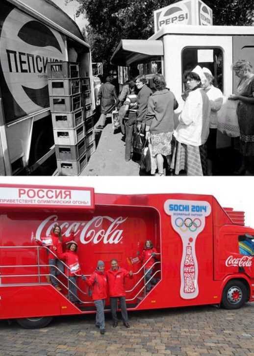 Moscow Olympics vs sochi olympics pepsi and coca cola sponsors