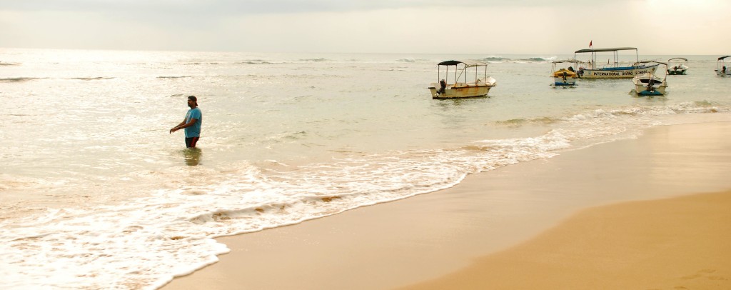 Boats wades lazily as the evening closes